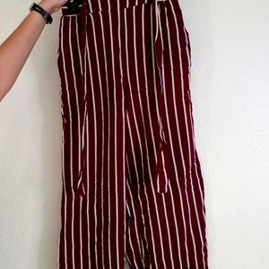 Papaya maroon and white striped pants
